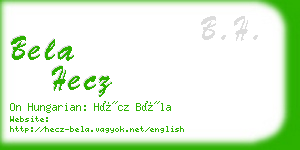 bela hecz business card